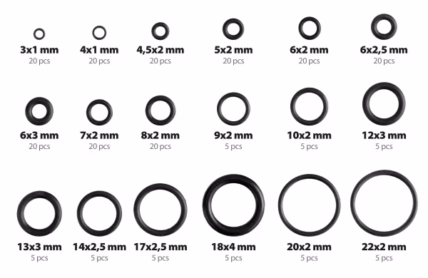 Lampa O-Ring, assortimento 225 pz, 18 misure