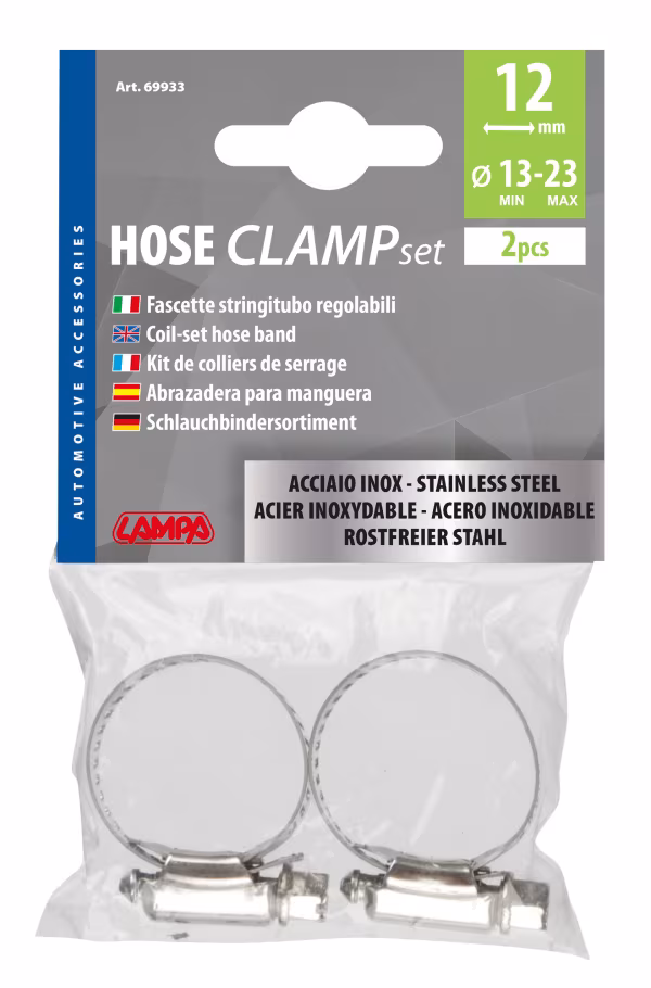 Lampa Fascette stringitubo in acciaio inox - set 2 pz - ↔ 12 mm - Ø 13-23 mm