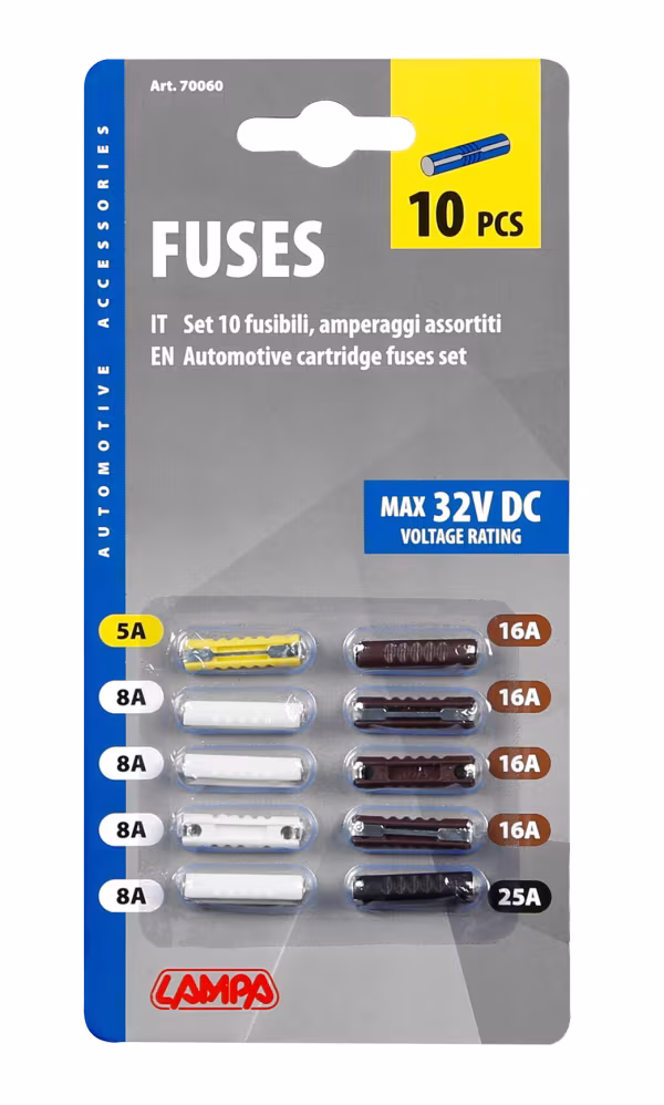 Lampa Set 10 fusibili assortiti, 12/32V