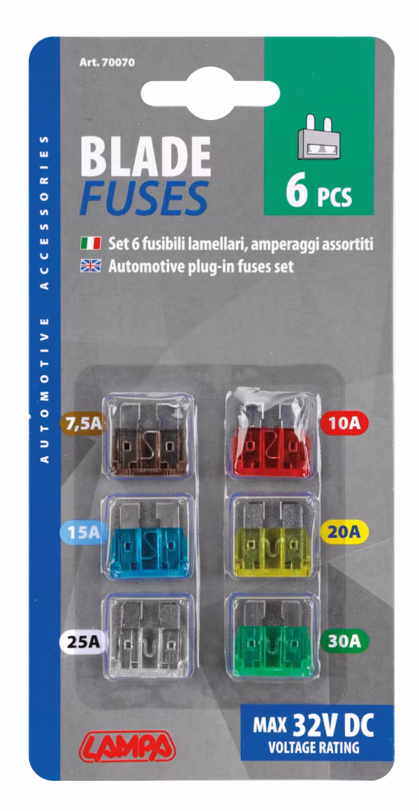 Lampa Set 6 fusibili lamellari assortiti, 12/32V