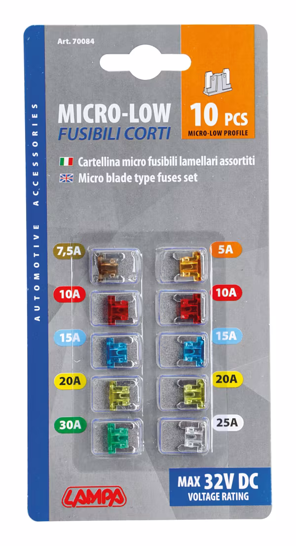 Lampa Set 10 fusibili lamellari micro-low profile, 12/32V