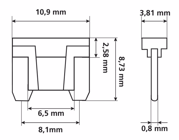 Lampa Set 10 fusibili lamellari micro-low profile, 12/32V