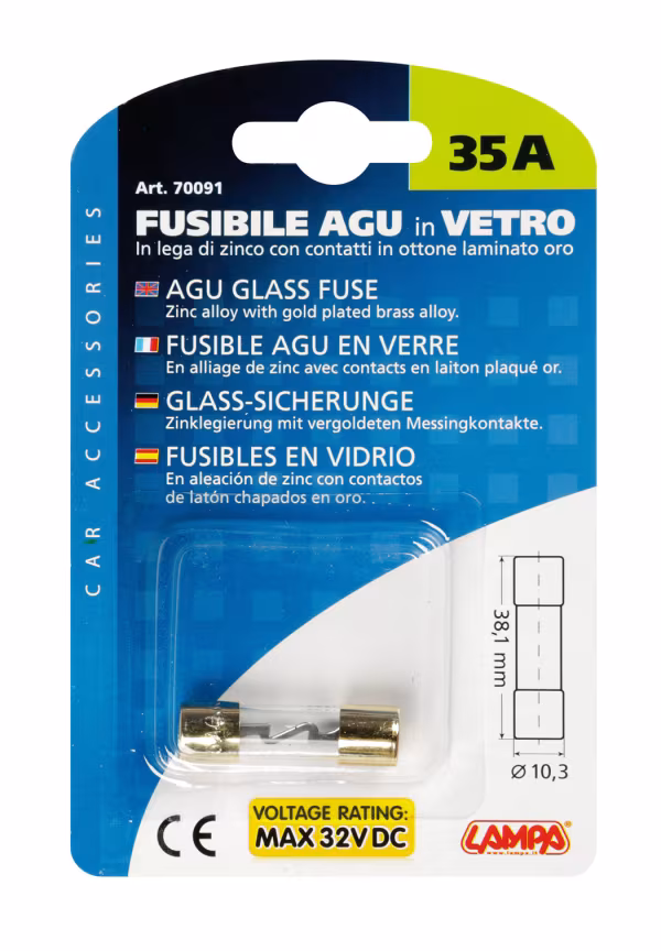 Lampa Fusibile AGU in vetro, 12/32V - 35A