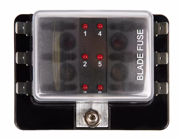 Lampa Fuse Block, scatola portafusibili, 1 entrata - 6 uscite, 12/24V
