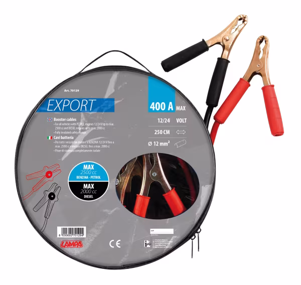 Lampa Cavi batteria Export 12/24V - 250 cm - 400 A - 12 mm²