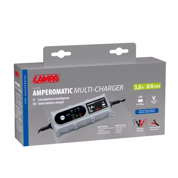 Lampa Amperomatic Multi-Charger, caricabatteria intelligente, 12V - 3,8A