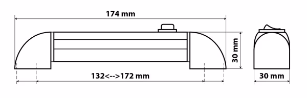 Lampa Pivot-4, luce di cortesia a 4 led, 12/24V