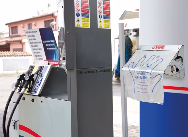 Lampa Dispenser in metallo per guanti a strappo