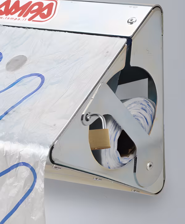 Lampa Dispenser in metallo per guanti a strappo