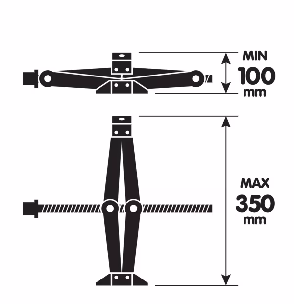 Lampa Cric a pantografo con cricchetto - 1.000 kg