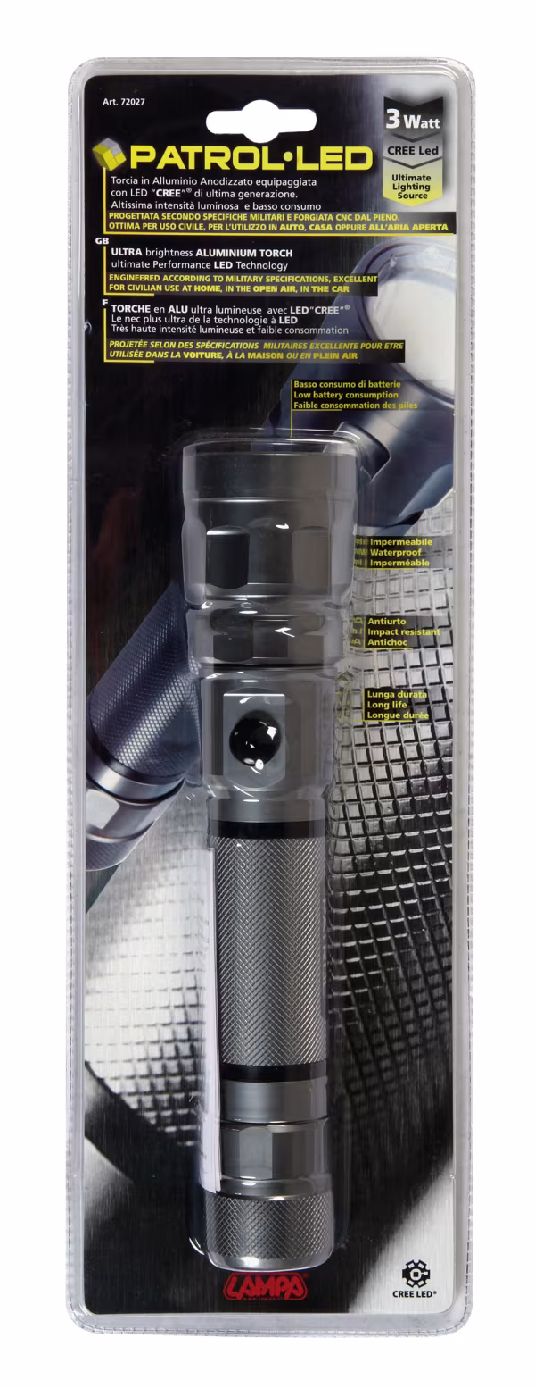 Lampa Patrol-Led, torcia a Led in alluminio - Maxi - 3W