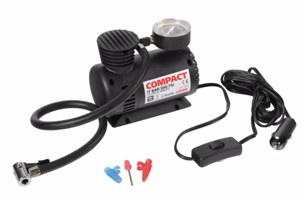 Lampa Compact, compressore 12V con manometro