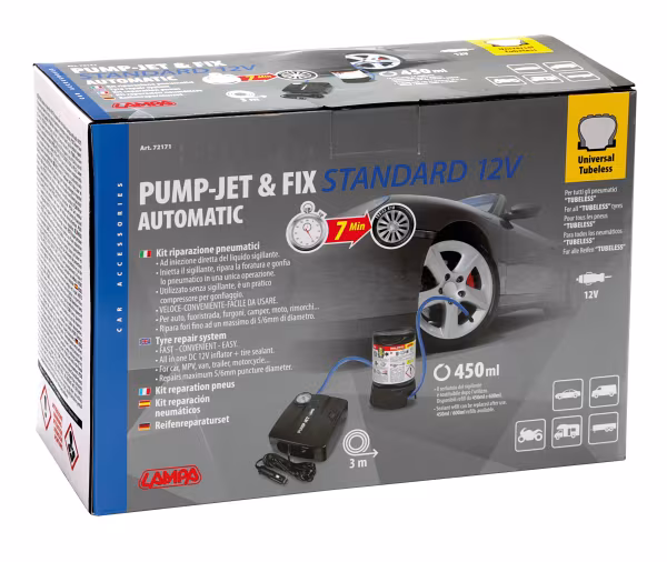 Lampa Pump-Jet & Fix Standard, kit riparazione pneumatici, 12V