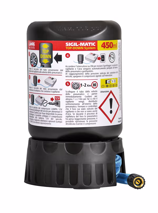 Lampa Sigil-Matic, kit liquido sigillante per pneumatici tubeless, 450 ml