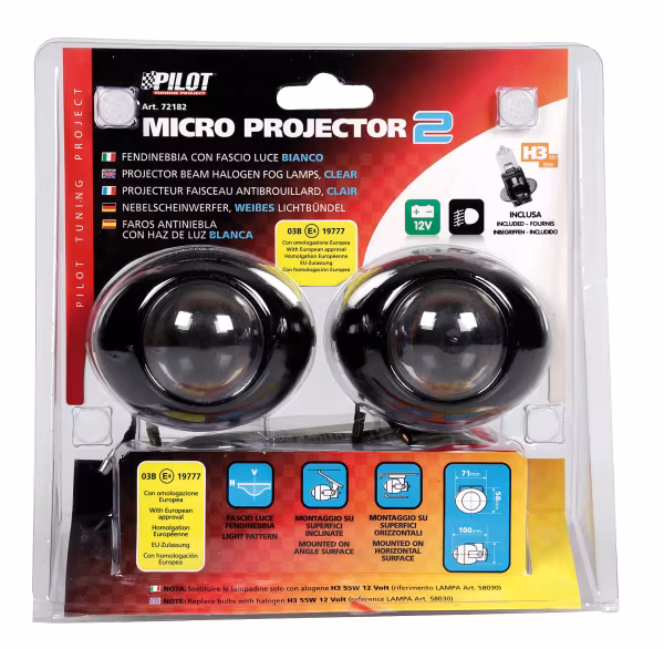 Pilot Micro-Projector 2, kit fari fendinebbia - Bianco