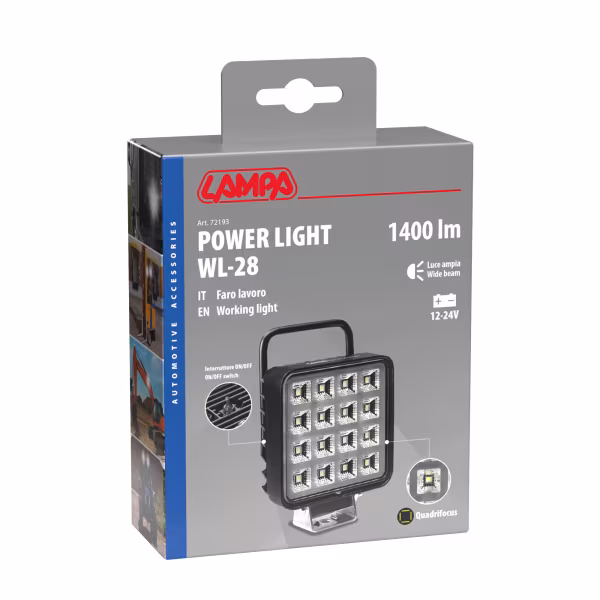 Lampa WL-28, faro ausiliario a 16 Led - 12/24V - Bianco