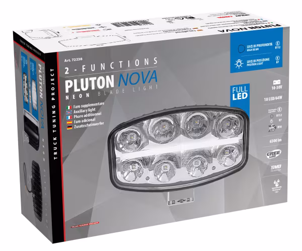 Pilot Pluton Nova, faro di profondità LED con luce di posizione - 12/24V - 245x140 mm