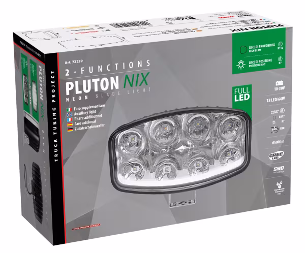 Pilot Pluton Nix, faro di profondità LED con luce di posizione - 12/24V - 245x140 mm
