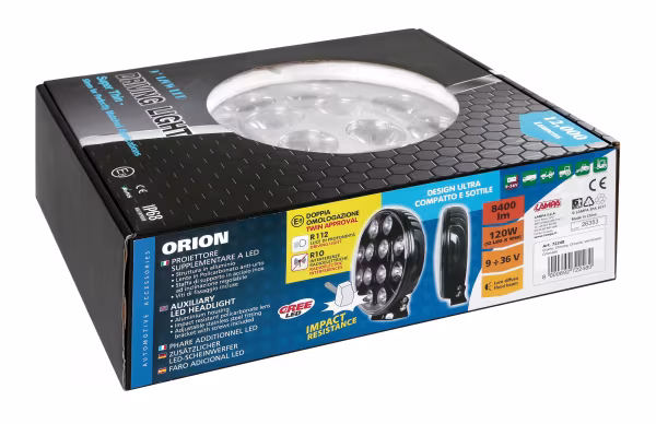Lampa Orion, proiettore supplementare a 12 Led - 12/24V - Ø 215 mm - Cromo