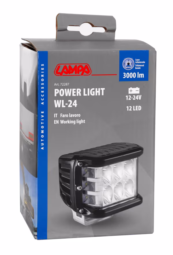 Lampa WL-24, faro ausiliario a 12 Led - 12/24V - Bianco