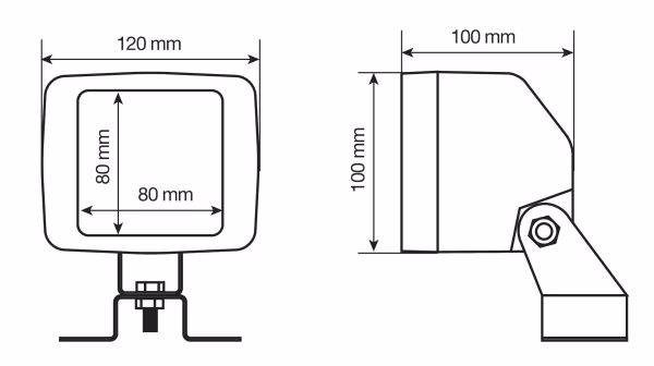 Lampa WB-1, faro da lavoro alogeno quadrato, 12/24V