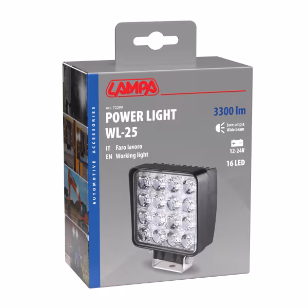 Lampa WL-25, faro ausiliario a 16 Led - 12/24V - Bianco