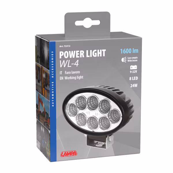 Lampa WL-4, faro ausiliario a 8 Led - 12/24V - Bianco