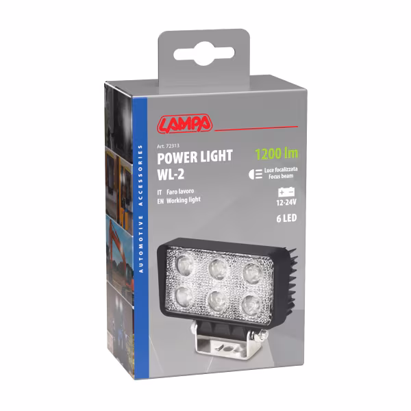 Lampa WL-2, faro ausiliario a 6 Led - 12/24V - Bianco