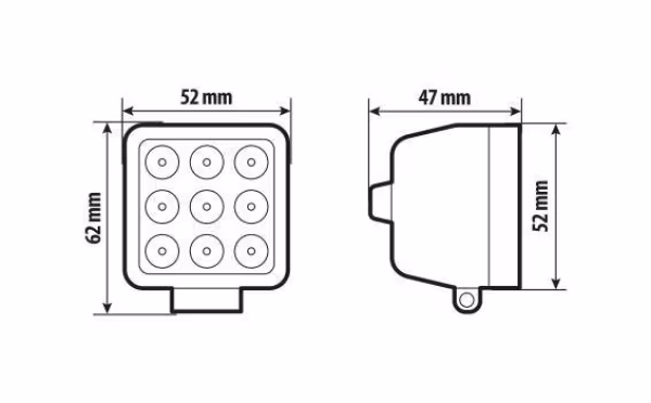 Lampa WL-18, faro ausiliario a 9 Led - 12/24V - Bianco
