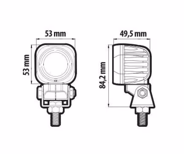Lampa Cyclops-Square, faro ausiliario a 1 Led - 12/24V - Luce focalizzata