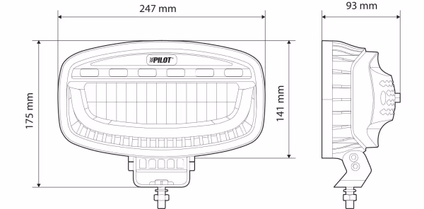 Pilot Glare Oval-Pro, faro supplementare multifunzione - 12/24V