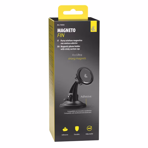 Lampa Magneto Fin, porta telefono magnetico con ventosa adesiva