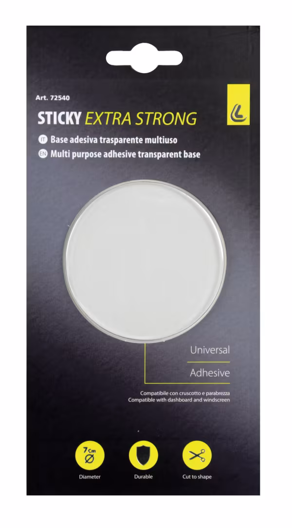 Lampa Sticky, base adesiva trasparente multi uso.