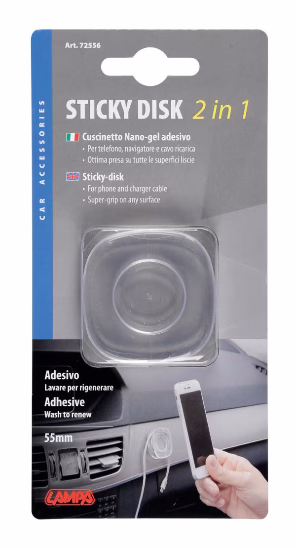 Lampa Sticky Disk 2 in 1, cuscinetto Nano-Gel adesivo
