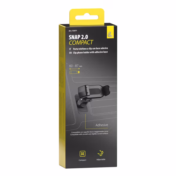 Lampa Snap 2.0 Compact, porta telefono a clip con base adesiva