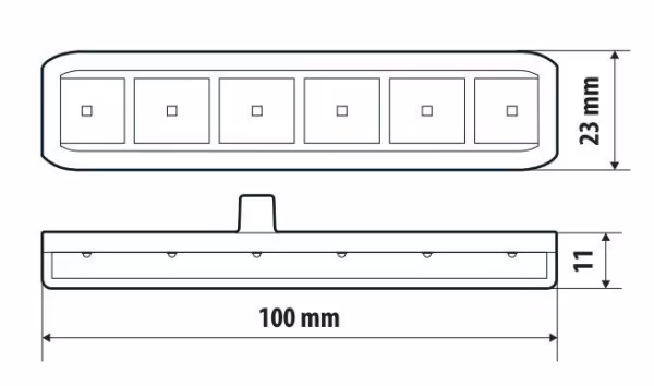 Lampa Luce di segnalazione multifunzione flessibile a 6 Led, 12/24V - Arancio