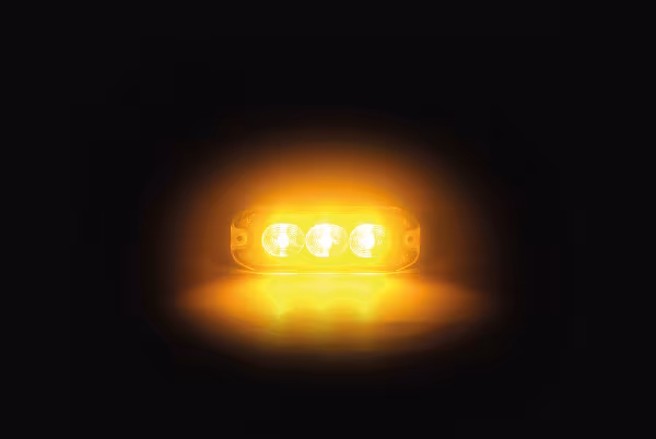 Lampa Luce di segnalazione multifunzione a 3 Led, 12/24V - 80x29 mm - Arancio