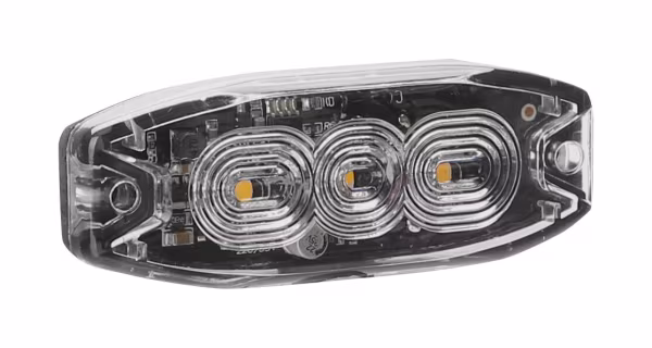 Lampa Luce di segnalazione multifunzione a 3 Led, 12/24V - 80x29 mm - Arancio