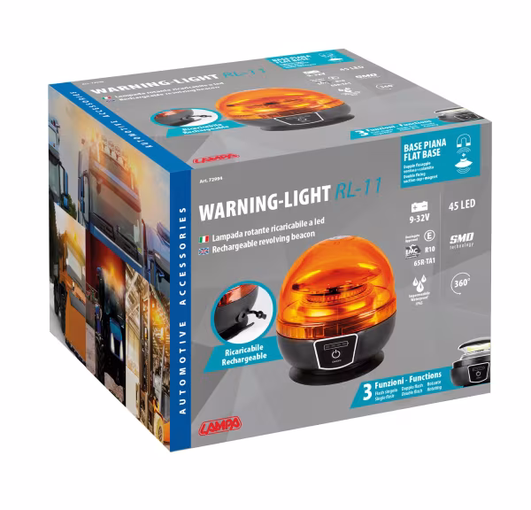 Lampa RL-16, luce di segnalazione a led, ricaricabile, 12/24V+230V