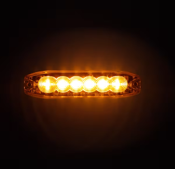 Lampa Luce di segnalazione multifunzione a 6 Led, 12/24V - Arancio