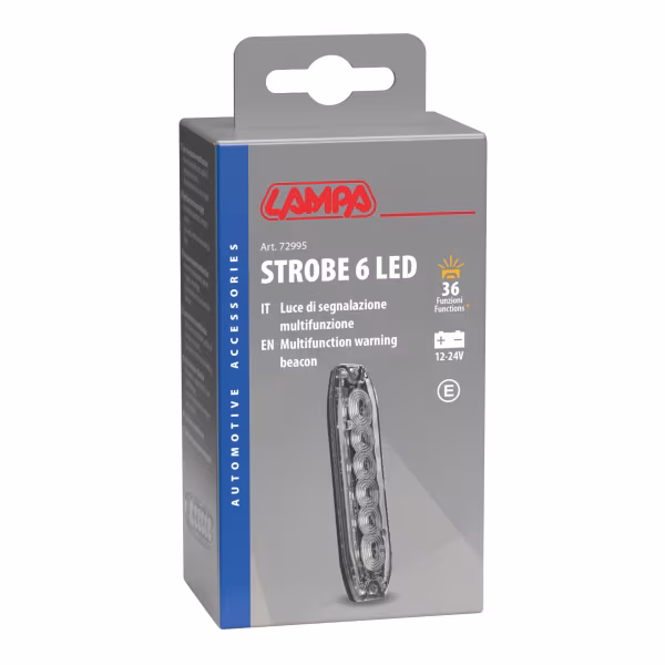 Lampa Luce di segnalazione multifunzione a 6 Led, 12/24V - Arancio