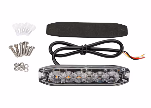 Lampa Luce di segnalazione multifunzione a 6 Led, 12/24V - Arancio