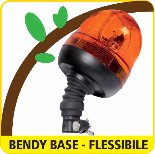 Lampa RH-3, luce di segnalazione alogena con base flessibile e attacco DIN, 12/24V