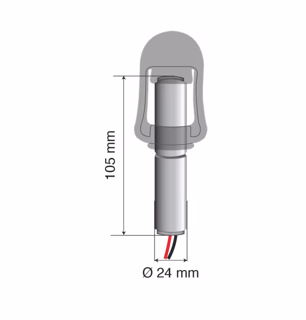 Lampa Fix-1, Perno con spinotto DIN per luce di segnalazione, attacco tubolare