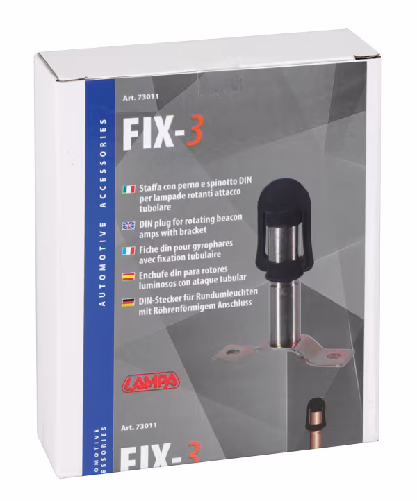 Lampa Fix-3, Staffa con perno e spinotto DIN per luce di segnalazione, attacco tubolare
