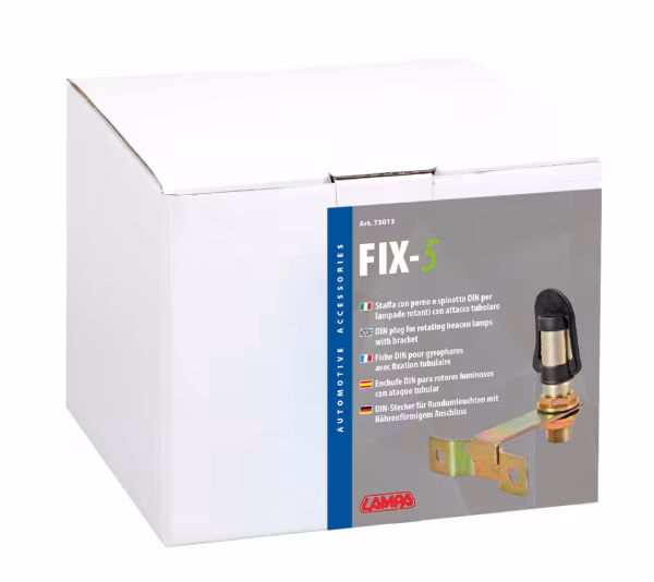 Lampa Fix-5, Staffa con perno e spinotto DIN per luce di segnalazione, attacco tubolare
