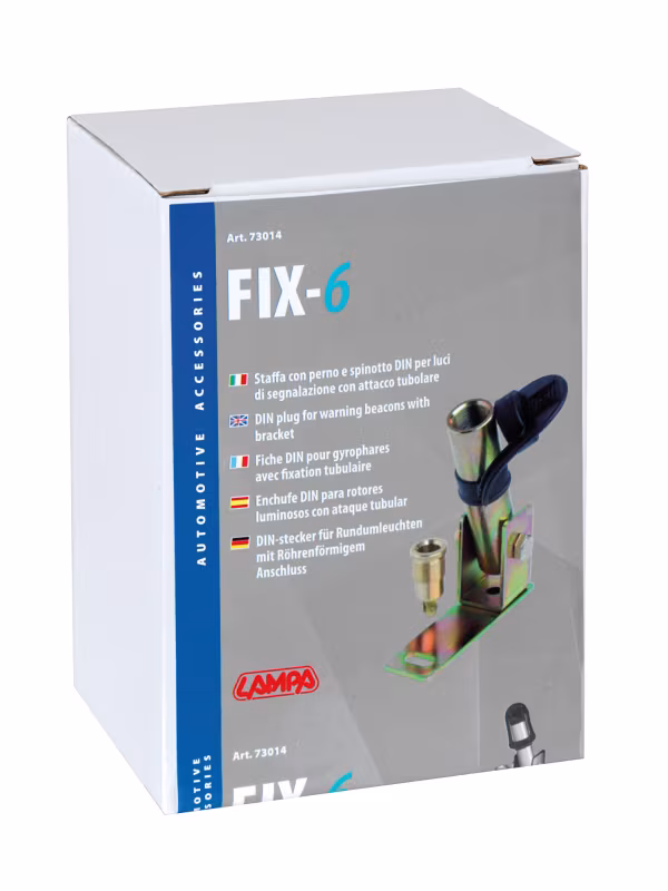 Lampa Fix-6, Staffa con perno e spinotto DIN per luce di segnalazione, attacco tubolare