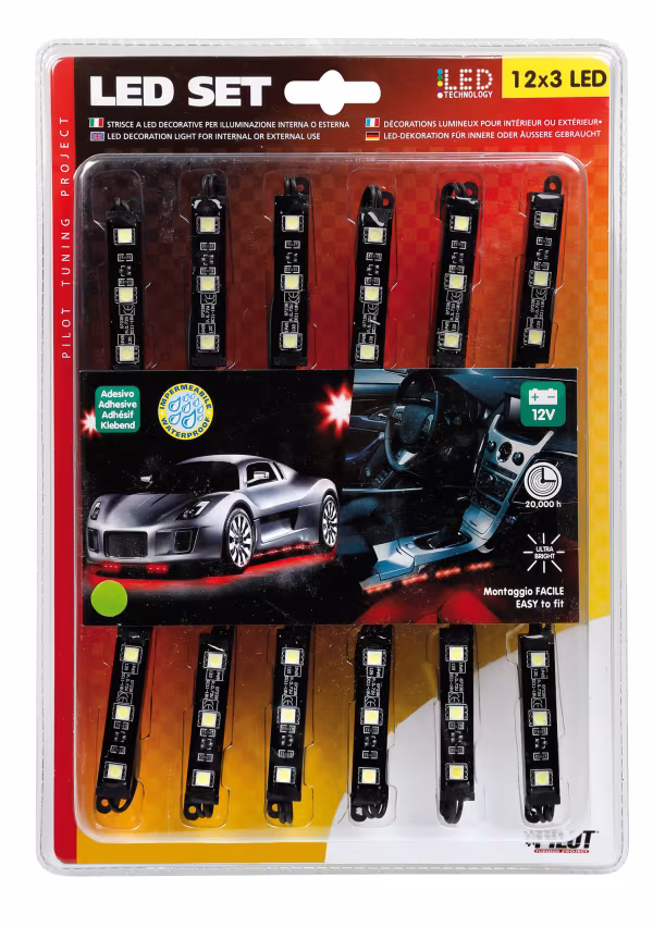 Pilot Hyper-Led Set 12x3, strisce decorative a led - 12V - Rosso