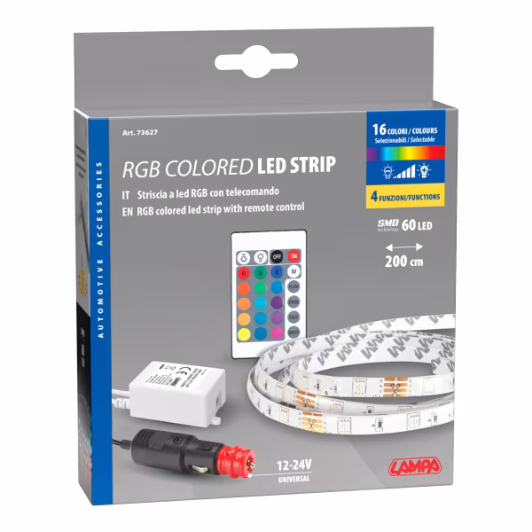 Lampa Striscia adesiva a Led RGB, 12/24V - 200 cm