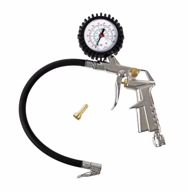 Lampa Pistola gonfiaggio pneumatici con manometro 270° - max 15 bar / 220 psi
